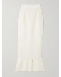 Posse - Matilda Ruffled Linen Midi Skirt - Lyst