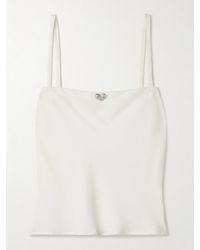 SARA CRISTINA - Ola Pearl-Embellished Recycled Crepe De Chine Camisole - Lyst