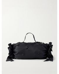 Simone Rocha - Double Ribbon Rosette Crystal-Embellished Satin Shoulder Bag - Lyst