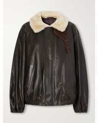 Ssstein - Shearling And Suede-Trimmed Leather Jacket - Lyst