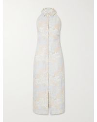 BERNADETTE - Cici Jasmin Floral-Print Linen Halterneck Midi Dress - Lyst