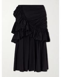 Dries Van Noten - Ruffled Cotton-Jersey Midi Skirt - Lyst
