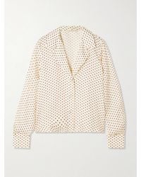 Doen - Elene Polka-Dot Silk-Blend Twill Blouse - Lyst