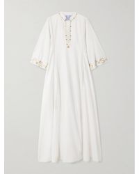 Thierry Colson - Rachel Embellished Embroidered Cotton And Silk-Blend Kaftan - Lyst