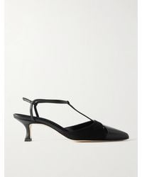 Manolo Blahnik - Turgimodhi 50 Pumps Aus Leder Und Veloursleder Mit Cut-Outs - Lyst