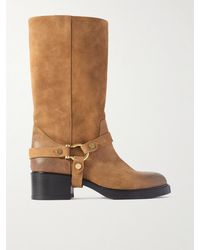 Chloé - Dakota Buckled Suede Ankle Boots - Lyst