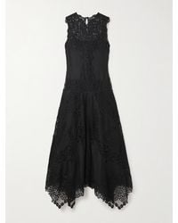 Ulla Johnson - Arlette Midikleid Aus Leinen Mit Besätzen Aus Guipure-Spitze - Lyst