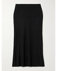 KHAITE - Leema Ribbed-Jersey Midi Skirt - Lyst