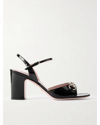 Gucci - Horsebit-Embellished Patent-Leather Sandals - Lyst