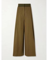 Zimmermann - Valiant Pleated Cotton Wide-Leg Pants - Lyst
