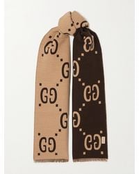 Gucci - Gg Jacquard Wool Silk Scarf - Lyst