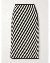 Posse - Darcy Striped Pima Cotton Midi Skirt - Lyst