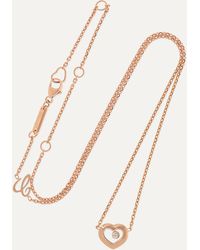 Chopard + Net Sustain Happy Diamonds 18-karat Rose Gold Diamond Necklace - Metallic