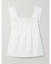 Doen - Aphra Crochet-Trimmed Ramie Top - Lyst