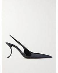 Saint Laurent - Apolline Patent-Leather Slingback Pumps - Lyst
