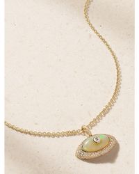 Sydney Evan - Large Opal Eye 14-Karat Diamond Necklace - Lyst
