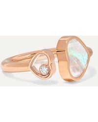 Chopard Happy Hearts 18-karat Rose Gold, Diamond And Mother-of-pearl Ring - Metallic
