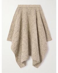 Bottega Veneta - Checked Knitted Wool Midi Skirt - Lyst