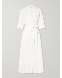 Max Mara - Beachwear Cotton-Blend Poplin Midi Dress - Lyst
