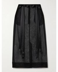 Simone Rocha - Bow-Embellished Satin-Trimmed Tulle Midi Skirt - Lyst