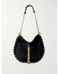 Isabel Marant - Sac Porté Épaule En Daim À Clous, Pampille Et Finitions En Cuir Oskan - Lyst