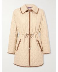 Ralph Lauren - Saundra Leather-Trimmed Padded Shell Jacket - Lyst