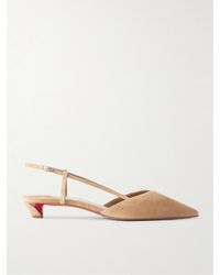 Christian Louboutin - Miss Z Slingina 25 Suede Slingback Pumps - Lyst