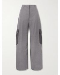 Stella McCartney - Paneled Wool Wide-Leg Pants - Lyst