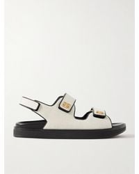 Givenchy - 4G Logo-Embellished Leather-Trimmed Canvas Sandals - Lyst