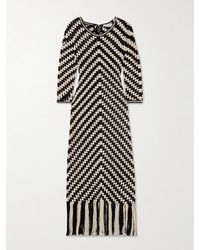 Zimmermann - Halliday Fringed Crocheted Cotton Midi Dress - Lyst