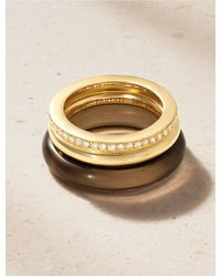 BY PARIAH - Set Of Three 14-Karat, Diamond And Smokey Quartz Rings - Lyst