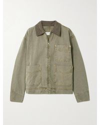 SLVRLAKE Denim - Casey Corduroy-Trimmed Cotton-Canvas Jacket - Lyst