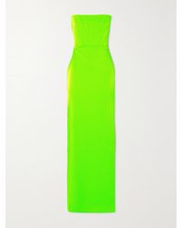Alex Perry - Benton Strapless Neon Satin-Crepe Maxi Dress - Lyst