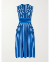 Max Mara - Striped Knit Midi Dress - Lyst