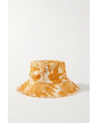 Zimmermann Printed Linen-twill Bucket Hat - Orange