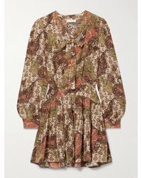 Ulla Johnson - Maris Pleated Paisley-Print Silk Crepe De Chine Mini Dress - Lyst