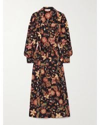 Ulla Johnson - Giselle Belted Floral-Print Silk Midi Dress - Lyst