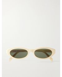 Celine - Triomphe Mini Oval-Frame Acetate Sunglasses - Lyst