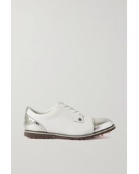 G/FORE Gallivanter Two-tone Metallic Leather Golf Shoes - White