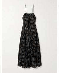 Matteau - Tiered Organic Cotton And Silk-Blend Midi Dress - Lyst