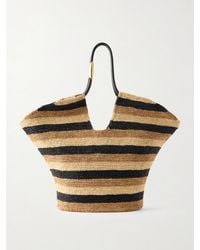 Zimmermann - Goldentime Large Embellished Leather-Trimmed Striped Raffia Tote - Lyst