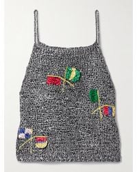 Bode - Promenade Crocheted Satin Tank - Lyst
