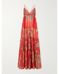 Etro - Ruffled Printed Cotton Maxi Dress - Lyst