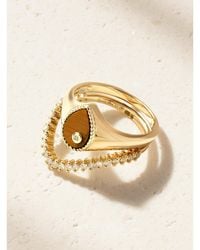 Yvonne Léon - Baby Chevaliere Poire 9-Karat, Tiger's Eye And Diamond Ring - Lyst
