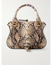 Chloé - Marcie Snake-Effect Leather Tote Bag - Lyst