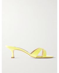 Manolo Blahnik - Callamu 50 Patent-Leather Mules - Lyst