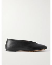 Bottega Veneta - Rosa Intrecciato-Trimmed Leather Ballet Flats - Lyst