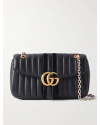 Gucci - Jetset Gg Marmont Suede-Trimmed Leather Shoulder Bag - Lyst