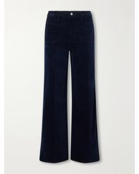 FRAME - Le Slim Palazzo Shrunken Pocket Corduory High-Rise Wide-Leg Pants - Lyst