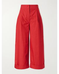 Proenza Schouler - Talla Cotton-Blend Wide-Leg Pants - Lyst